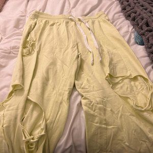 BRAND NEW urban outfitters sweatpants, yellow, size small